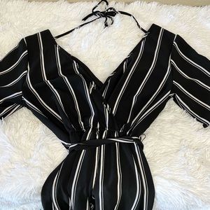 Black and white striped romper jumpsuit Medium